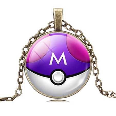 COLLANA MASTER BALL DI POKEMON PLACCATA BRONZO