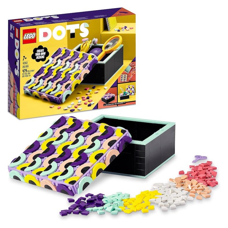 LEGO 41960 DOTS MY BIG BOX SET DI GIOCATTOLI FAI DA TE CON CONTENITORE CON COPERCHIO PORTAOGGETTI