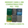 MEMORY CARD DA 1 MB PER PS1 - PSX COMPATIBILE USATA