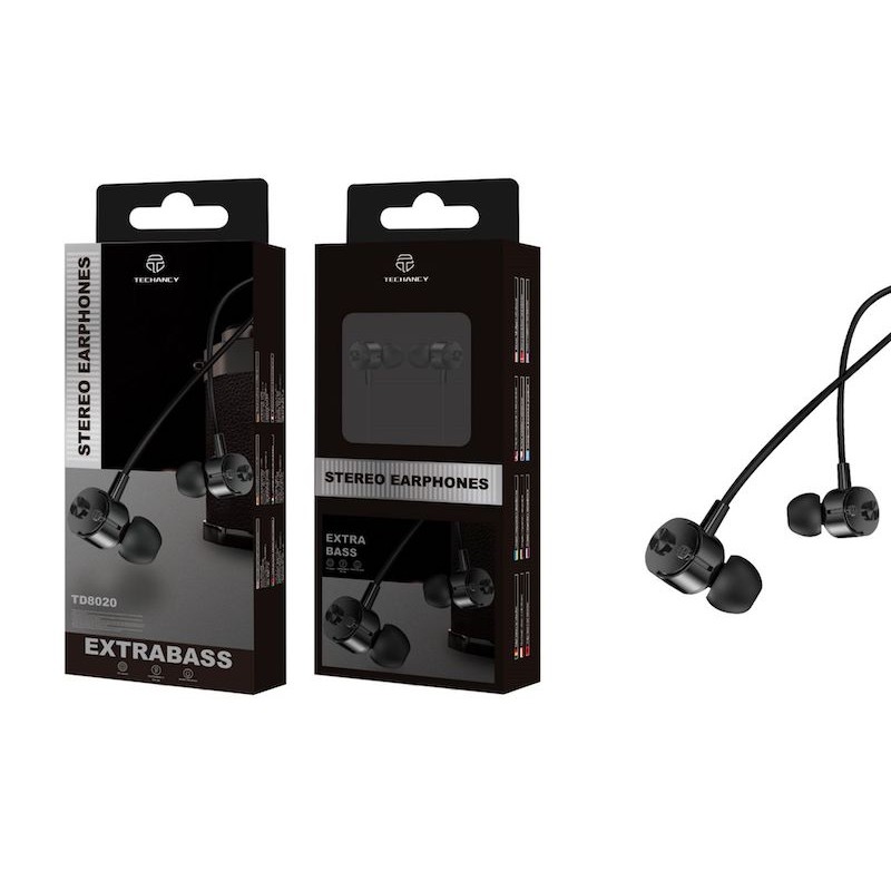 CUFFIE AURICOLARI EXTRABASS CON MICROFONO - JACK 3.5 MM PER SMARTPHONE E CONSOLE