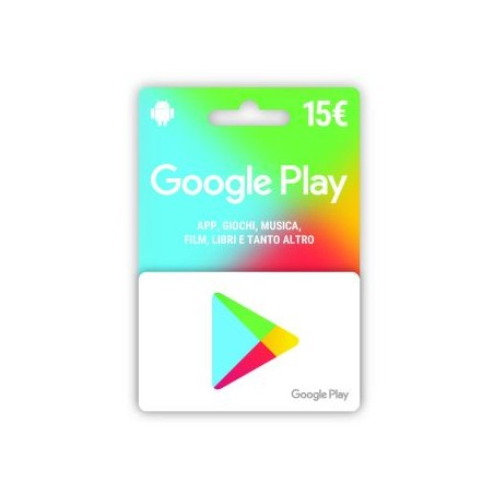 GOOGLE PLAY 15€ RICARICA - GIFT CARD