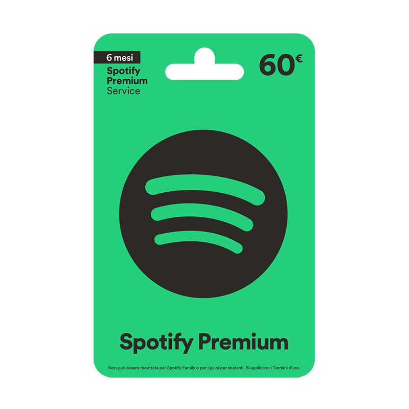 SPOTIFY PREMIUM 60€ RICARICA-GIFT CARD