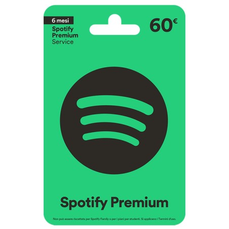 SPOTIFY PREMIUM 60€ RICARICA-GIFT CARD