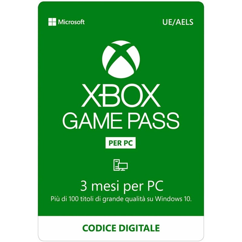 XBOX GAME PASS PER PC PER 3 MESI RICARICA