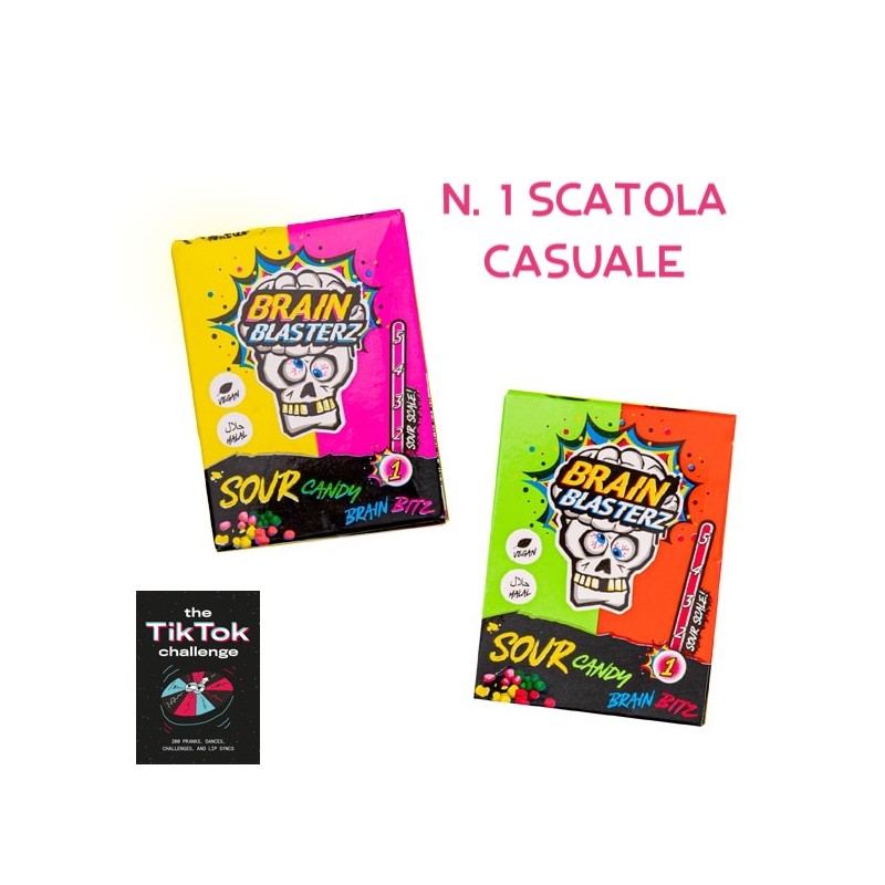 BRAIN BLASTERZ BRAIN BITZ SOUR CANDY – MINI CARAMELLE ASPRE TIK TOK