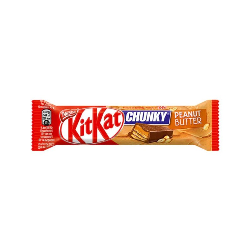 KIT KAT CHUNKY PEANUT BUTTER - BARRETTA WAFER AL CIOCCOLATO CON BURRO D'ARACHIDI DA 42 gr