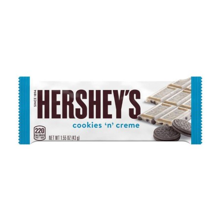 HERSHEY'S COOKIES'N'CREAM - BARRETTA AL CIOCCOLATO BIANCO E COOKIES DA 43 gr