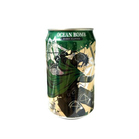 OCEAN BOMB ATTACK ON TITAN LEVI BEVANDA GASSATA AROMATIZZATA GUSTO MIELE 330ML