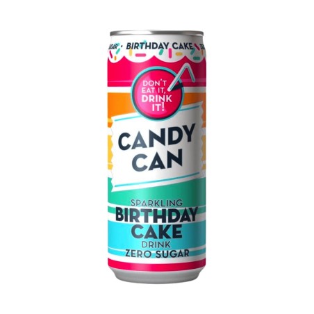 CANDY CAN COTTON CANDY ZERO SUGAR - BEVANDA AL GUSTO DI TORTA DI COMPLEANNO DA 330ML