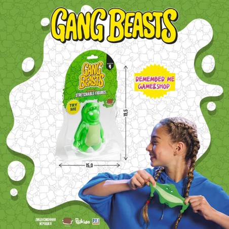 GANG BEASTS FIGURE VERDE STRETCHABLE ALLUNGABILE DA 11 CM