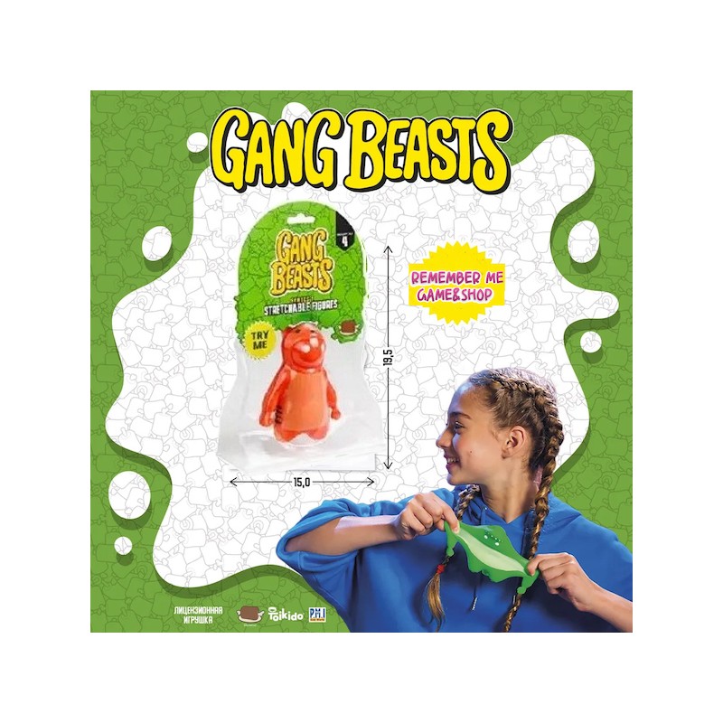 GANG BEASTS FIGURE ROSSO STRETCHABLE ALLUNGABILE DA 11 CM