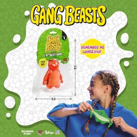 GANG BEASTS FIGURE ROSSO STRETCHABLE ALLUNGABILE DA 11 CM