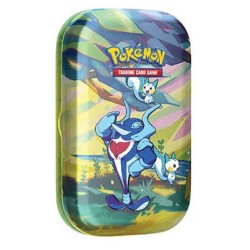 MINI TIN DA COLLEZIONE PALDEA SFAVILLANTE - CONTIENE n 2 BUSTINE DI CARTE POKEMON E ADESIVI