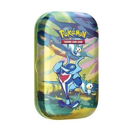 MINI TIN DA COLLEZIONE PALDEA SFAVILLANTE - CONTIENE n 2 BUSTINE DI CARTE POKEMON E ADESIVI