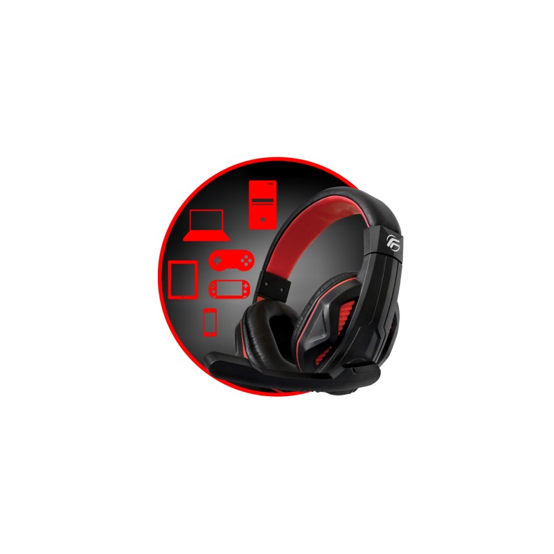 CUFFIE DA GAMING FENNER ROSSE PER PC E CONSOLE CON USCITA JACK 3.5MM