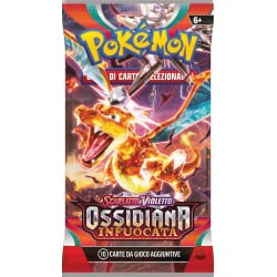 BUSTINA DA 10 CARTE POKEMON DI OSSIDIANA INFUOCATA ITALIANE