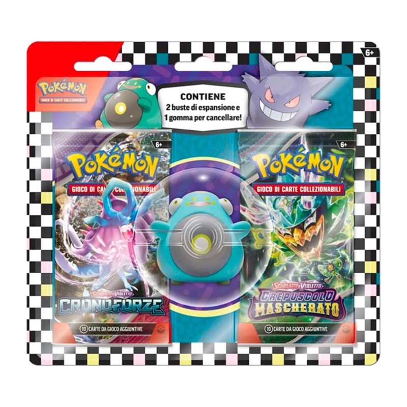 BELLIBOLT - BLISTER 2 BUSTINE DI POKEMON + 1 MINI ACTION FIGURE IN GOMMA ITA