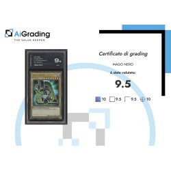 MAGO NERO DI YU-GI-OH CARTA GRADATA 9.5 IN CASE RIGIDO AI GRADING + CERTIFICATO DIGITALE