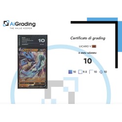 LUCARIO DI POKEMON CARTA GRADATA 9.5 JAP IN SLEEVE MORBIDA AI GRADING + CERTIFICATO DIGITALE