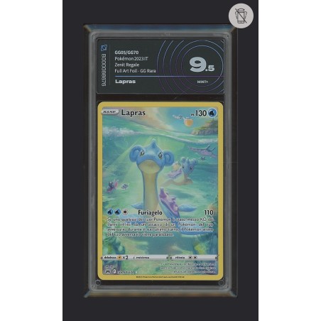 LAPRAS DI POKEMON CARTA GRADATA 9.5 ITA IN CASE RIGIDO AI GRADING + CERTIFICATO DIGITALE