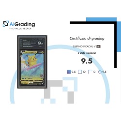 PIKACHU SURF DI POKEMON CARTA GRADATA 9.5 JAP IN CASE RIGIDO AI GRADING + CERTIFICATO DIGITALE