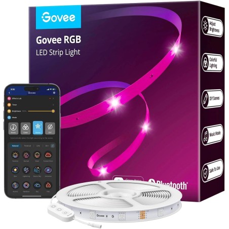 GOVEE STRISCIA LED 20 METRI - STRISCIA LED RGB BLUETOOTH CON CONTROLLO APP E 64 SCENE E SYNC MUSICALE