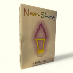 LAMPADA AL NEON CONO GELATO - ALIMENTAZIONE TRAMITE N. 3 BATTERIE AA STILO NON INCLUSE