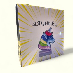 LAMPADA A LED UNICORNO TUNNEL 3D - ALIMENTAZIONE TRAMITE CAVO INCLUSO O N. 3 BATTERIE AAA NON INCLUSE