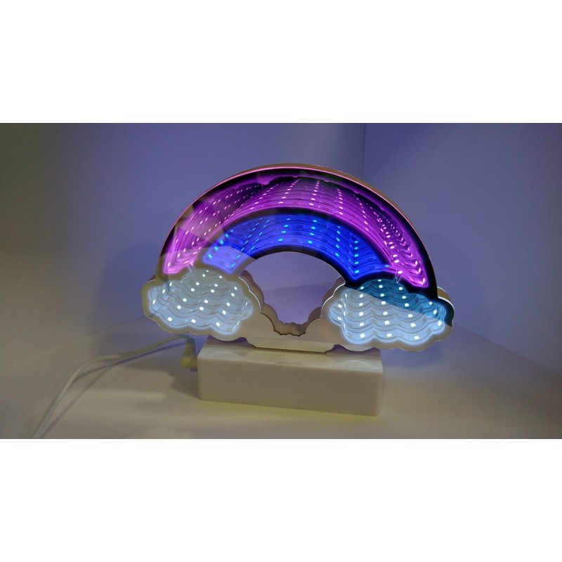 LAMPADA A LED ARCOBALENO TUNNEL 3D - ALIMENTAZIONE TRAMITE CAVO INCLUSO O N. 3 BATTERIE AAA NON INCLUSE