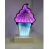 LAMPADA A LED CONO GELATO TUNNEL 3D - ALIMENTAZIONE TRAMITE CAVO INCLUSO O N. 3 BATTERIE AAA NON INCLUSE