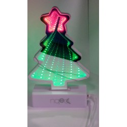 LAMPADA A LED ALBERO DI NATALE TUNNEL 3D - ALIMENTAZIONE TRAMITE CAVO INCLUSO O N. 3 BATTERIE AAA NON INCLUSE