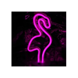 LAMPADA NEON A LED FLAMINGO - ALIMENTAZIONE TRAMITE CAVO INCLUSO O N. 3 BATTERIE AA NON INCLUSE