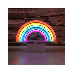 LAMPADA NEON A LED ARCOBALENO - ALIMENTAZIONE TRAMITE CAVO INCLUSO O N. 3 BATTERIE AA NON INCLUSE