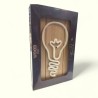 LAMPADA A LED BULB IN FRAME DI LEGNO - ALIMENTAZIONE TRAMITE CAVO INCLUSO O N. 3 BATTERIE AA NON INCLUSE