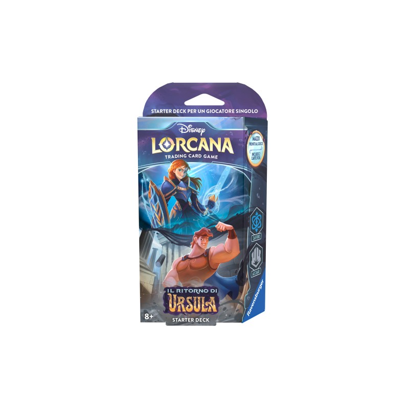 DISNEY LORCANA TCG IL RITORNO DI URSULA GIOCO DI CARTE DA COLLEZIONARE JCC DECK AVVIO ZAFFIRO & ACCIAIO