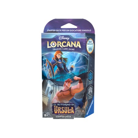 DISNEY LORCANA TCG IL RITORNO DI URSULA GIOCO DI CARTE DA COLLEZIONARE JCC DECK AVVIO ZAFFIRO & ACCIAIO