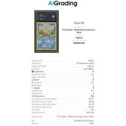 SQUIRTLE DI POKEMON CARTA GRADATA 9 ENG IN CASE RIGIDO AI GRADING + CERTIFICATO DIGITALE