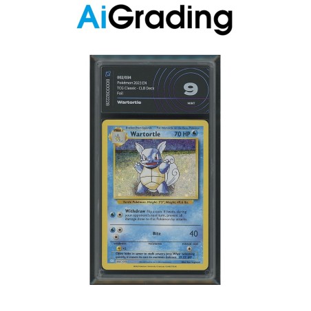 WARTORTLE DI POKEMON CARTA GRADATA 9 ENG IN CASE RIGIDO AI GRADING + CERTIFICATO DIGITALE