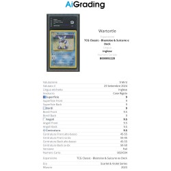 WARTORTLE DI POKEMON CARTA GRADATA 9 ENG IN CASE RIGIDO AI GRADING + CERTIFICATO DIGITALE