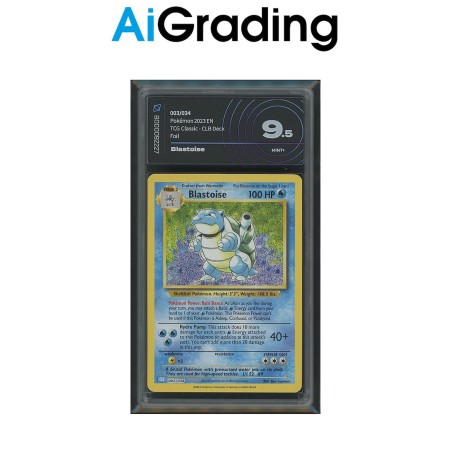 BLASTOISE DI POKEMON CARTA GRADATA 9.5 ENG IN CASE RIGIDO AI GRADING + CERTIFICATO DIGITALE