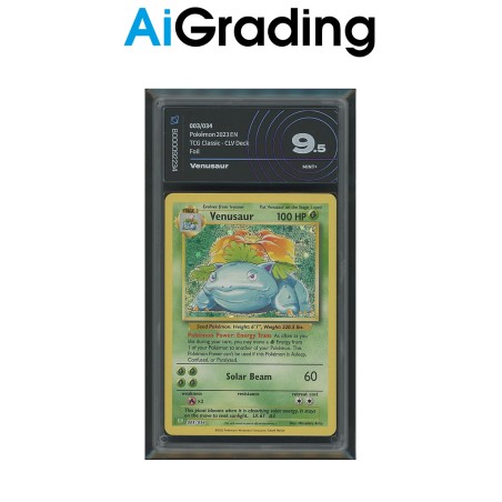 VENUSAUR DI POKEMON CARTA GRADATA 9.5 ENG IN CASE RIGIDO AI GRADING + CERTIFICATO DIGITALE