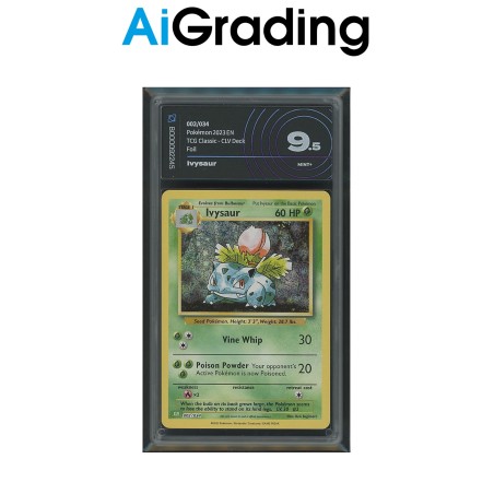 IVYSAUR DI POKEMON CARTA GRADATA 9.5 ENG IN CASE RIGIDO AI GRADING + CERTIFICATO DIGITALE