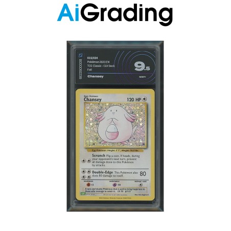 CHANSEY DI POKEMON CARTA GRADATA 9.5 ENG IN CASE RIGIDO AI GRADING + CERTIFICATO DIGITALE