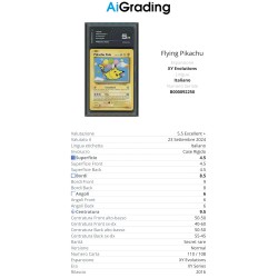 VOLO PIKACHU EVO 110 DI POKEMON CARTA GRADATA 5.5 ITA IN CASE RIGIDO AI GRADING + CERTIFICATO DIGITALE