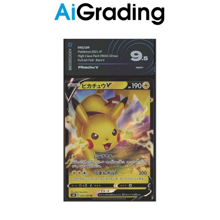 PIKACHU V S8B 045 DI POKEMON CARTA GRADATA 9.5 JAP IN SLEEVE MORBIDA AI GRADING + CERTIFICATO DIGITALE