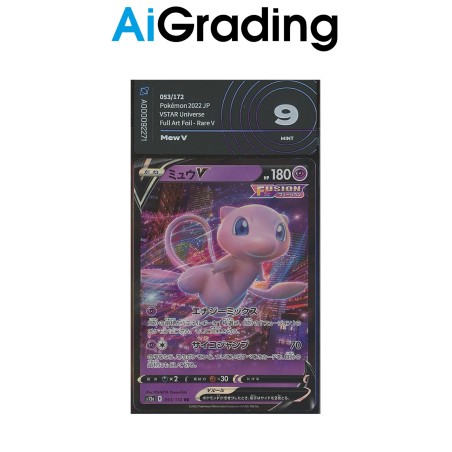 MEW V S12A 053 DI POKEMON CARTA GRADATA 9 JAP IN SLEEVE MORBIDA AI GRADING + CERTIFICATO DIGITALE