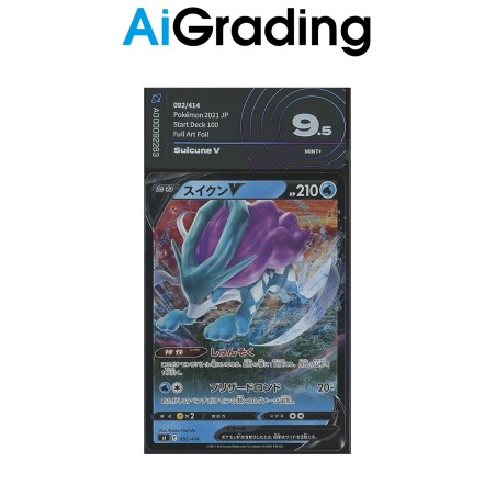 SUICUNE sI100 092 DI POKEMON CARTA GRADATA 9.5 JAP IN SLEEVE MORBIDA AI GRADING + CERTIFICATO DIGITALE