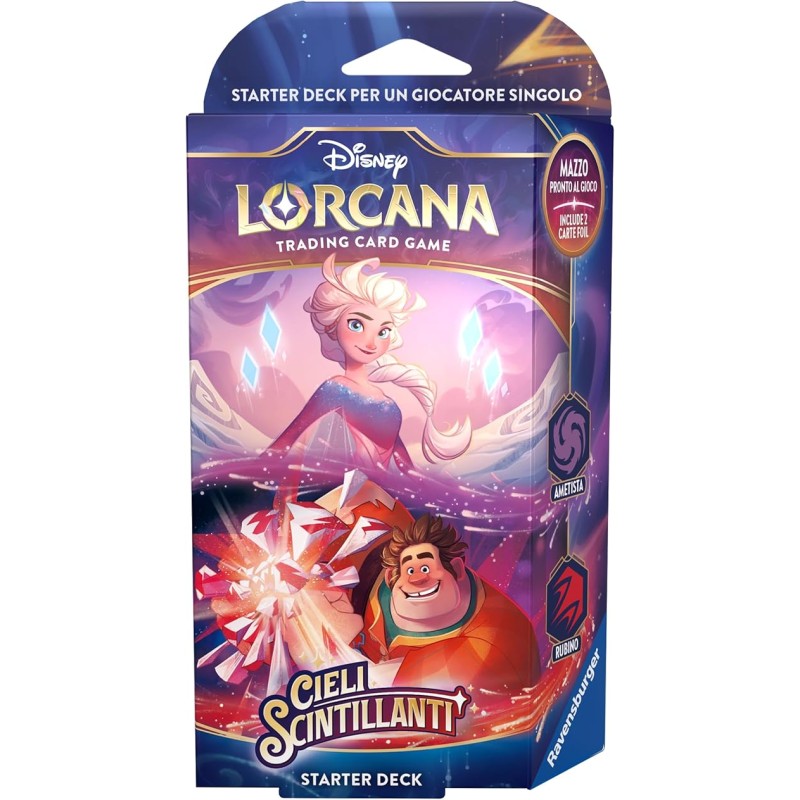 DISNEY LORCANA TCG CIELI SCINTILLANTI GIOCO DI CARTE DA COLLEZIONARE JCC DECK AVVIO AMETISTA & RUBINO