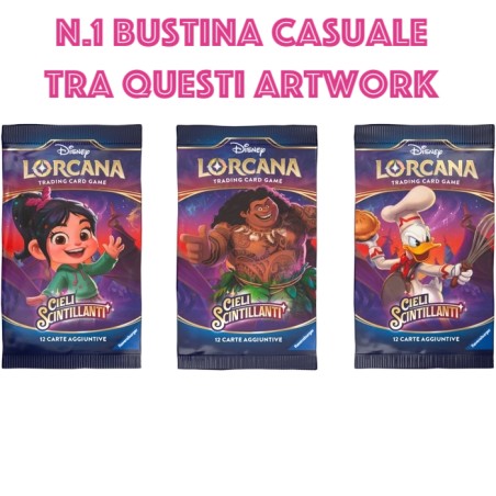 DISNEY LORCANA TCG N.1 BUSTINA CIELI SCINTILLANTI DA 12 CARTE