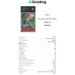 NAMI OP01-016 DI ONE PIECE CARTA JAP GRADATA 9 IN SLEEVE MORBIDA AI GRADING + CERTIFICATO DIGITALE